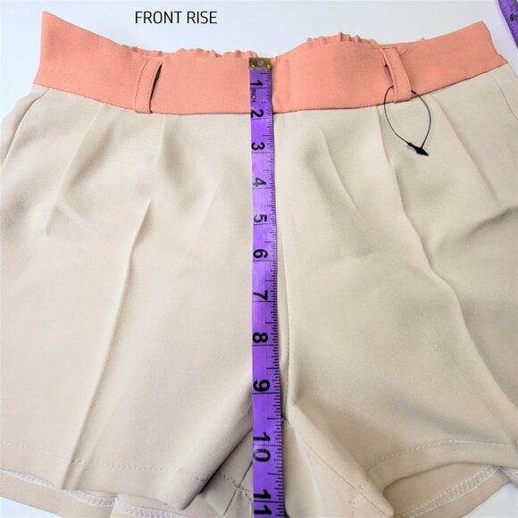 LADIES Beige Two Tone Dress Shorts Size S or Size M - Picture 4 of 14